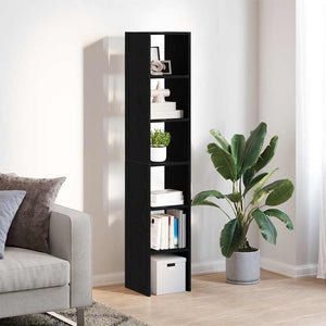 Stapelbare Bücherregale, 2er-Set, Schwarz/Eiche