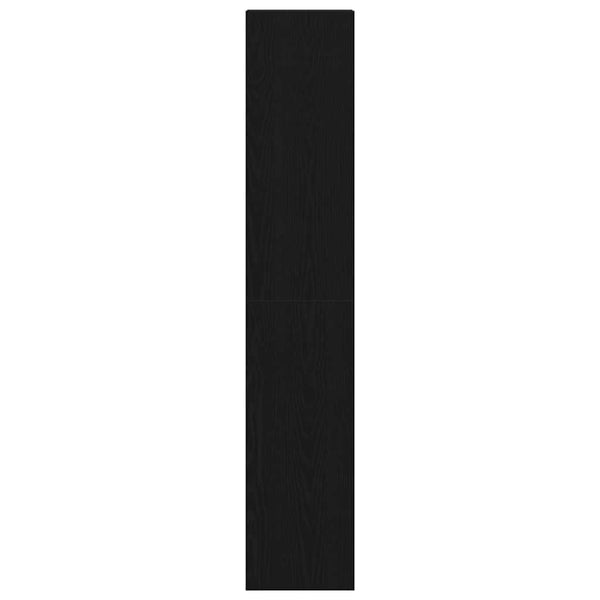 Stapelbare Bücherregale, 2er-Set, Schwarz/Eiche