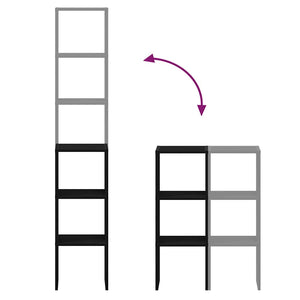 Stapelbare Bücherregale, 2er-Set, Schwarz/Eiche