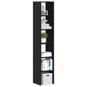 Stapelbare Bücherregale, 2er-Set, Schwarz/Eiche