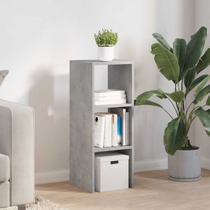vidaXL Étagère à livres empilable gris béton 30x30x80 cm Bois d'ingénierie