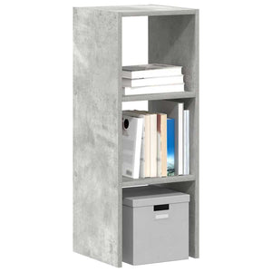 vidaXL Étagère à livres empilable gris béton 30x30x80 cm Bois d'ingénierie