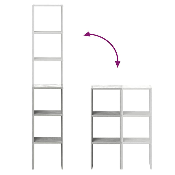 vidaXL Étagères à livres 2 pcs Empilables Gris béton 30x30x80 cm Bois d'ingénierie