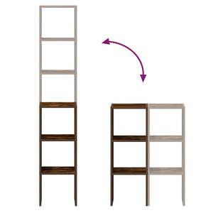 Bücherregale 2er-Set, stapelbar, Räuchereiche