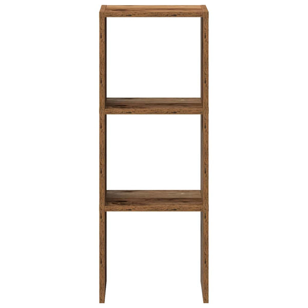 Stapelbares Bücherregal Altholz-Optik 30x80 cm