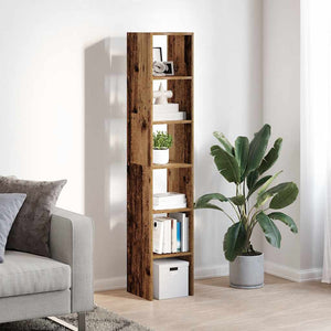 Stapelbare Bücherregale 2er Set Altholz-Optik