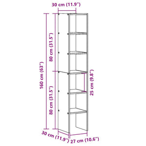 Stapelbare Bücherregale 2er Set Altholz-Optik