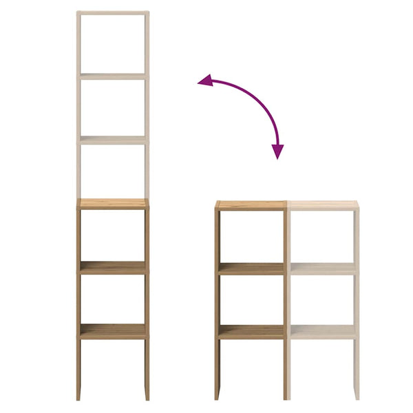 Stapelbare Bücherregale, 2er-Set, Artisan-Eiche