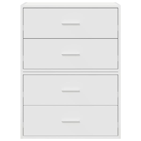 Schränke mit Schubladen, 2er Set, Weiß