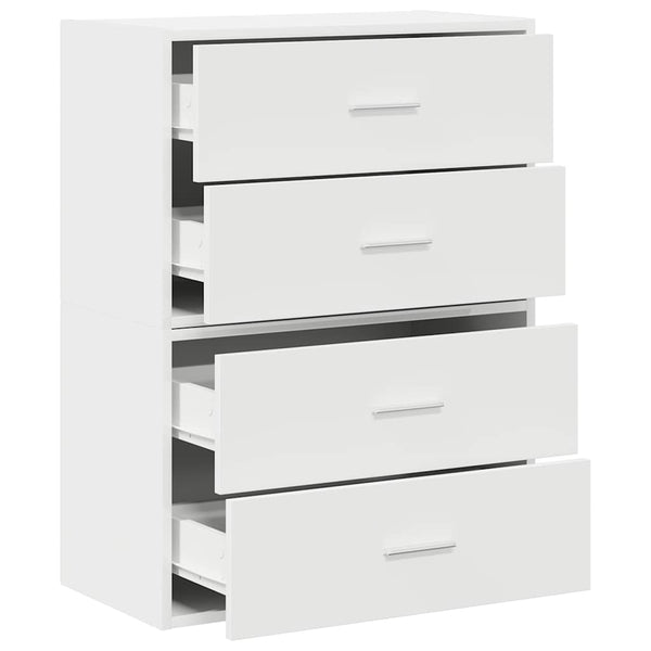 Schränke mit Schubladen, 2er Set, Weiß