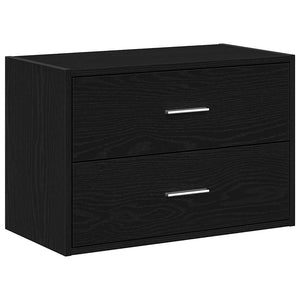 vidaXL Armoire avec 2 tiroirs Noir aspect chêne 60x31x40 cm