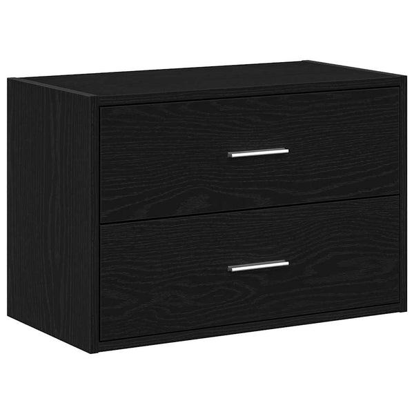 vidaXL Armoire avec 2 tiroirs Noir aspect chêne 60x31x40 cm