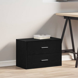 vidaXL Armoire avec 2 tiroirs Noir aspect chêne 60x31x40 cm