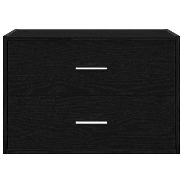 vidaXL Armoire avec 2 tiroirs Noir aspect chêne 60x31x40 cm