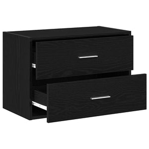 vidaXL Armoire avec 2 tiroirs Noir aspect chêne 60x31x40 cm