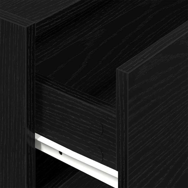 vidaXL Armoire avec 2 tiroirs Noir aspect chêne 60x31x40 cm