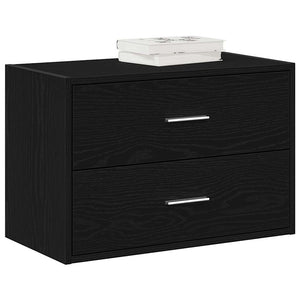 vidaXL Armoire avec 2 tiroirs Noir aspect chêne 60x31x40 cm
