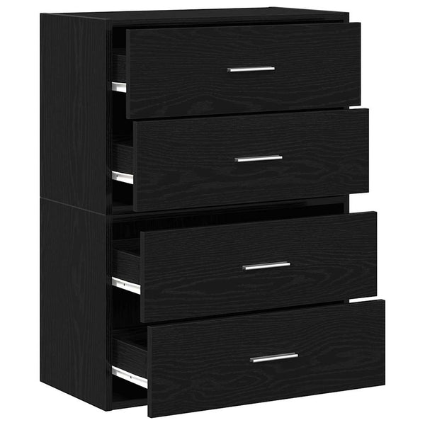 Schränke mit Schubladen, 2er Set, Eichen-Optik