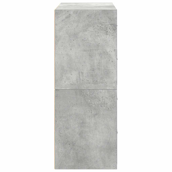 Schränke mit Schubladen, 2er Set, Betongrau