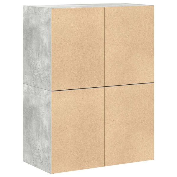 Schränke mit Schubladen, 2er Set, Betongrau