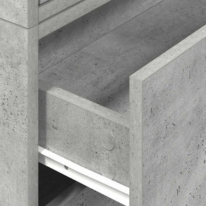 Schränke mit Schubladen, 2er Set, Betongrau