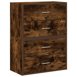 Schränke mit Schubladen, 2er Set, Räuchereiche