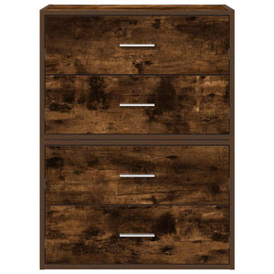 Schränke mit Schubladen, 2er Set, Räuchereiche