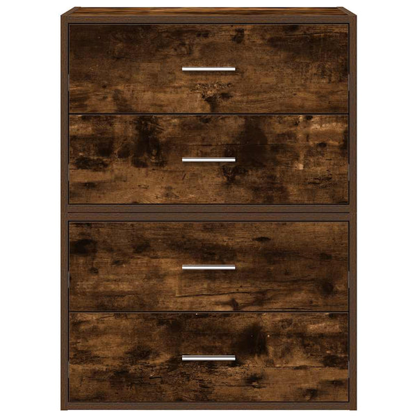 Schränke mit Schubladen, 2er Set, Räuchereiche