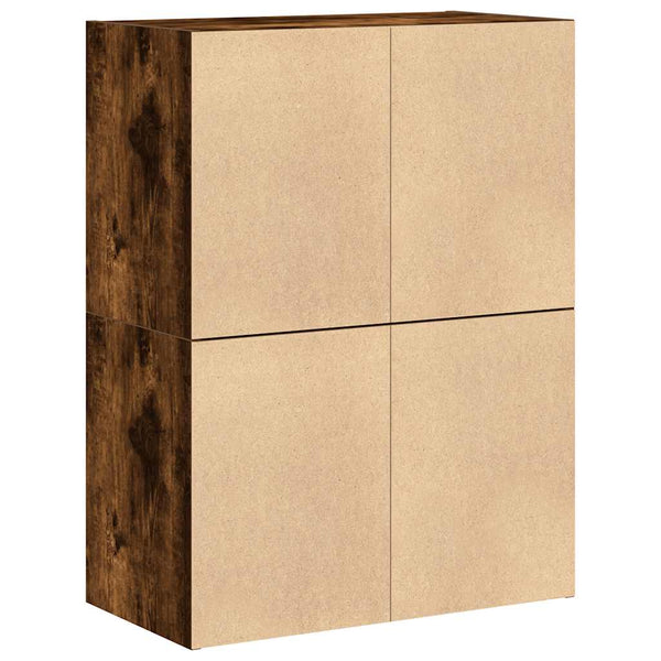 Schränke mit Schubladen, 2er Set, Räuchereiche