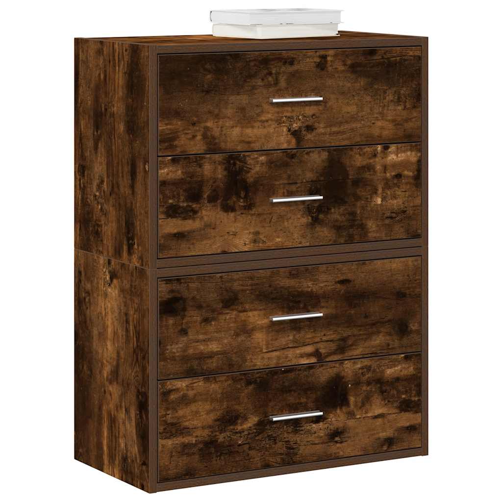 Schränke mit Schubladen, 2er Set, Räuchereiche