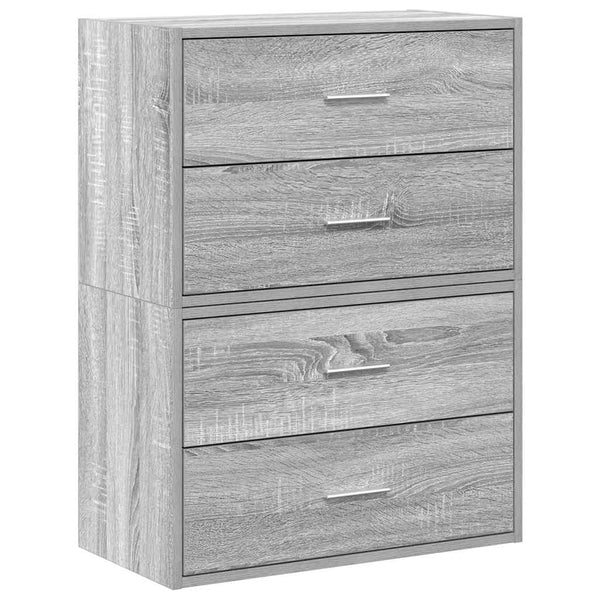 Schränke mit Schubladen, 2er Set, Grau Sonoma