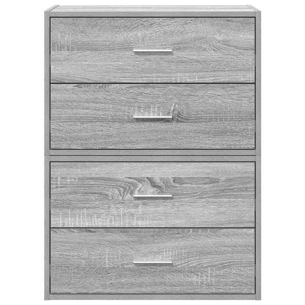 Schränke mit Schubladen, 2er Set, Grau Sonoma