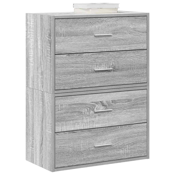 Schränke mit Schubladen, 2er Set, Grau Sonoma