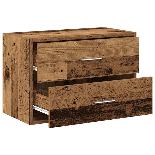 Schrank mit 2 Schubladen Altholz-Optik