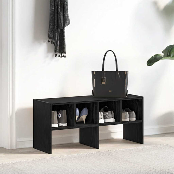 Stapelbares Schuhregal Schwarz Eiche