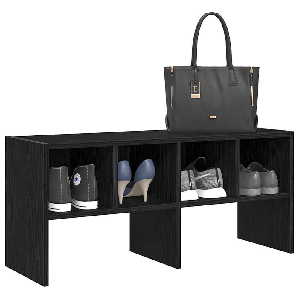 vidaXL Meuble à chaussures empilable noir aspect chêne 89,5x30x40 cm
