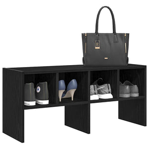 Stapelbares Schuhregal Schwarz Eiche