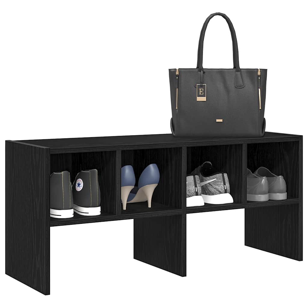 Stapelbares Schuhregal Schwarz Eiche