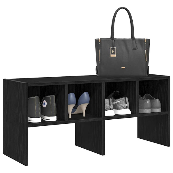 Stapelbares Schuhregal Schwarz Eiche