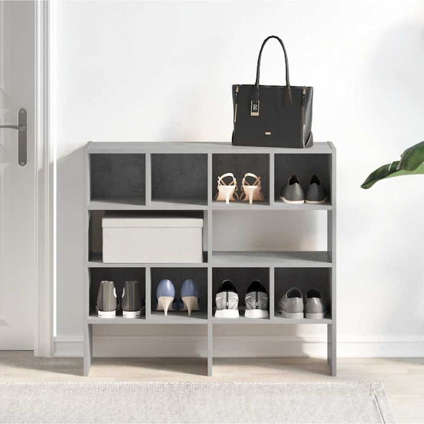 Stapelbare Schuhregale, 2er-Set, Betongrau