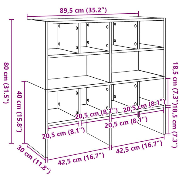 Stapelbare Schuhregale, 2er-Set, Betongrau