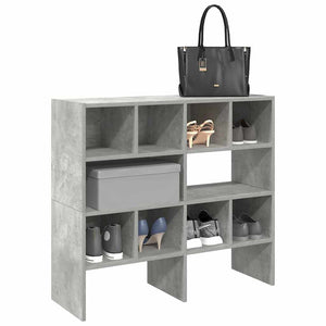 Stapelbare Schuhregale, 2er-Set, Betongrau