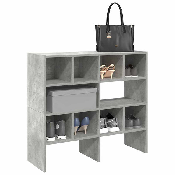 Stapelbare Schuhregale, 2er-Set, Betongrau