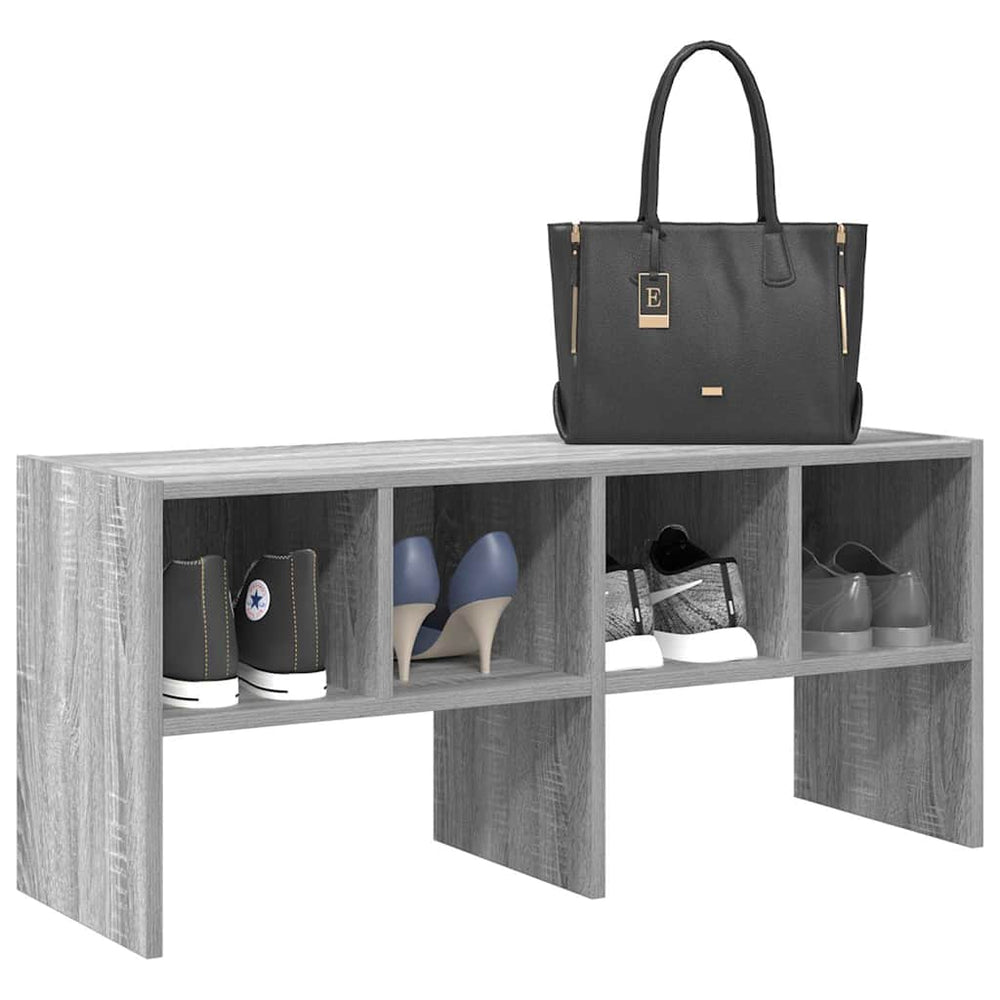 vidaXL Étagère à chaussures empilable gris et sonoma 89,5x30x40 cm