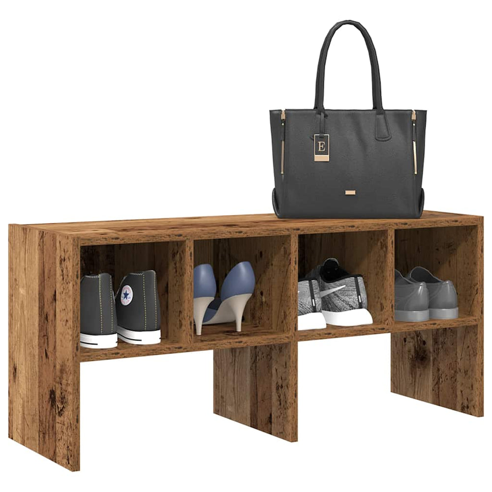 vidaXL Étagère à chaussures empilable aspect bois de récupération 89,5x30x40 cm