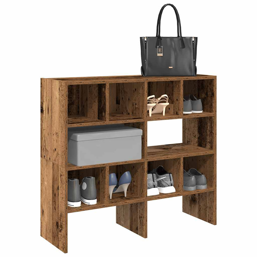 vidaXL Étagères à chaussures 2 pcs. Empilables Aspect bois recyclé 89,5x30x40 cm