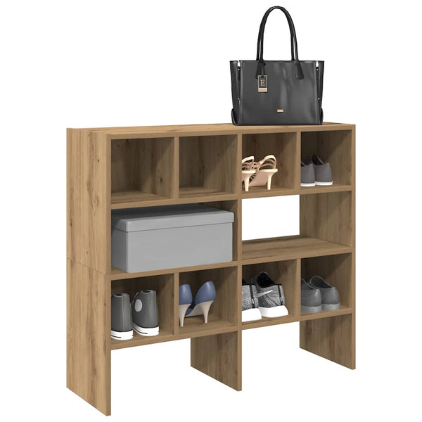 Stapelbare Schuhregale 2er Set Eiche