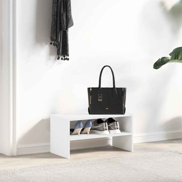 Stapelbares Schuhregal Weiß 60 cm