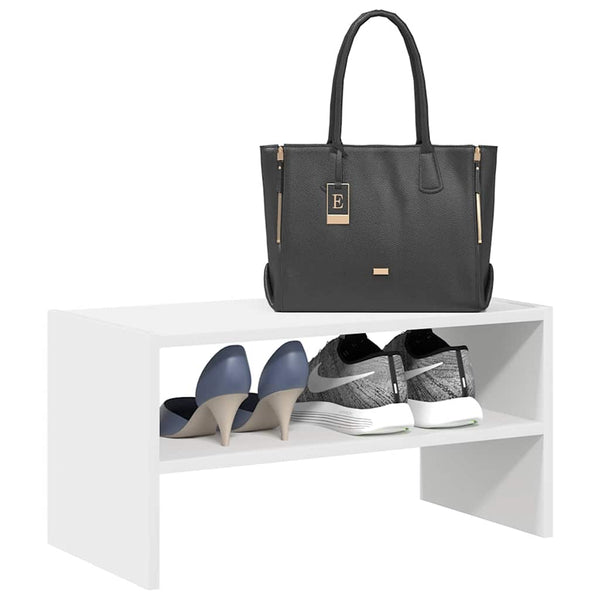 Stapelbares Schuhregal Weiß 60 cm