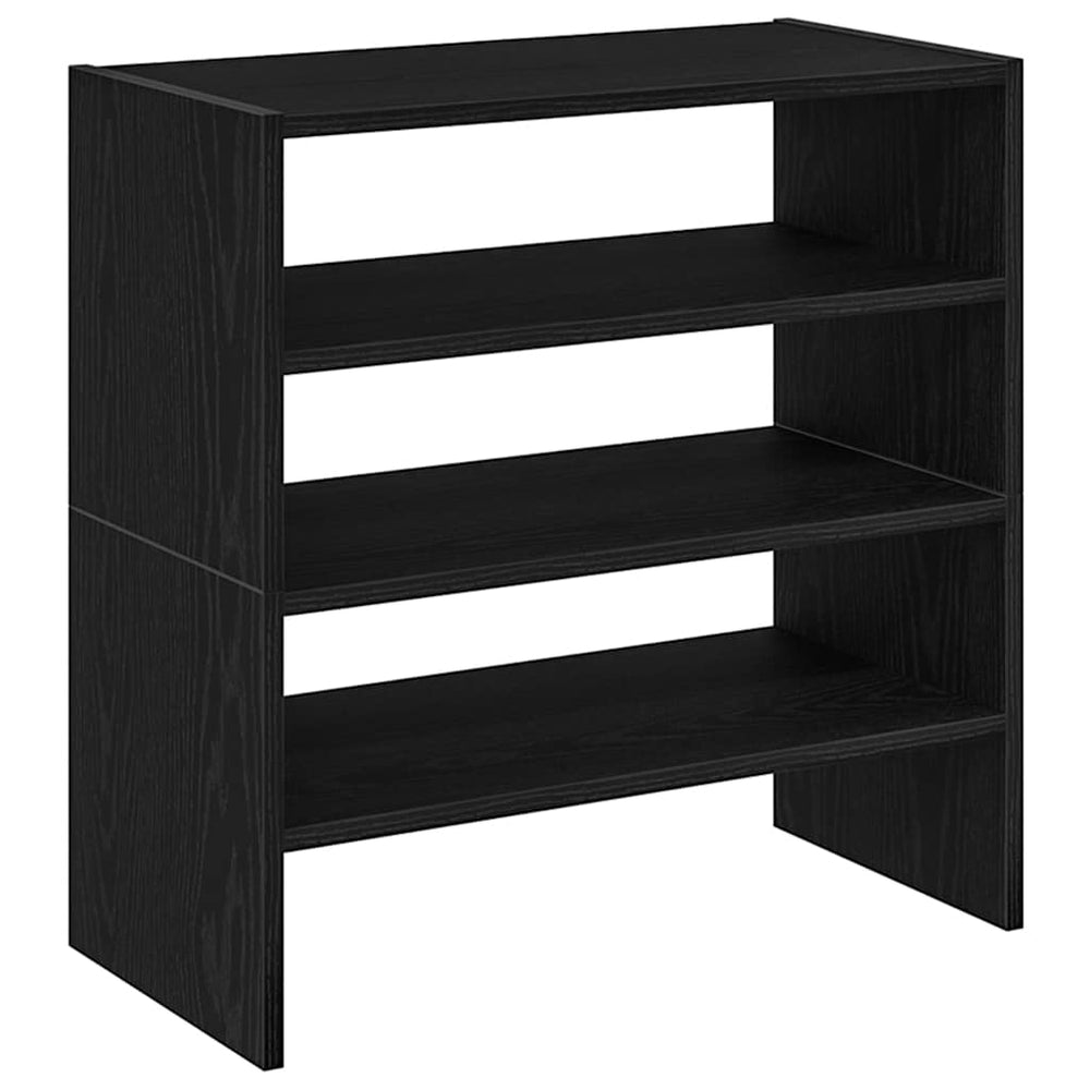 Stapelbare Schuhregale, 2er-Set, Schwarze Eiche